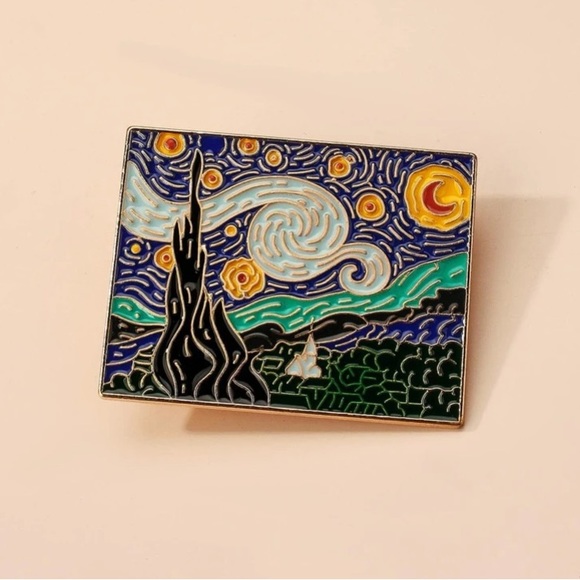 Accessories - Starry Night Van Gogh Enamel Pin Broach